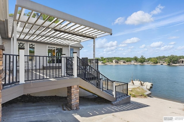 2618 Platte River Dr, Bellevue, NE 68123 - view of patio with a water view and stairs