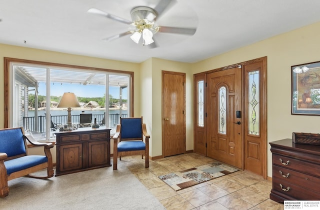 2618 Platte River Dr, Bellevue, NE 68123 - entryway with ceiling fan and baseboards