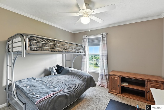 4806 Steavenson Loop, Blair, NE 68008 - bedroom featuring carpet, ornamental molding, and a ceiling fan