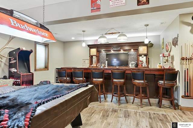 4806 Steavenson Loop, Blair, NE 68008 - indoor wet bar with wood finished floors and decorative light fixtures
