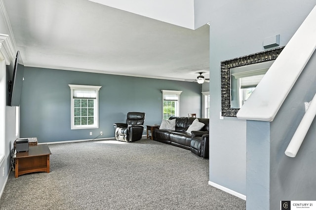 4806 Steavenson Loop, Blair, NE 68008 - living area with carpet flooring and ceiling fan
