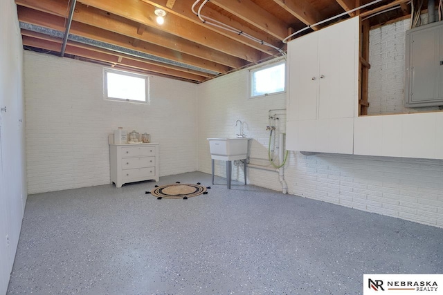 506 Rockhurst Dr, Lincoln, NE 68510 - below grade area with brick wall and electric panel