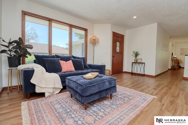 506 Rockhurst Dr, Lincoln, NE 68510 - living area featuring light wood-type flooring and recessed lighting