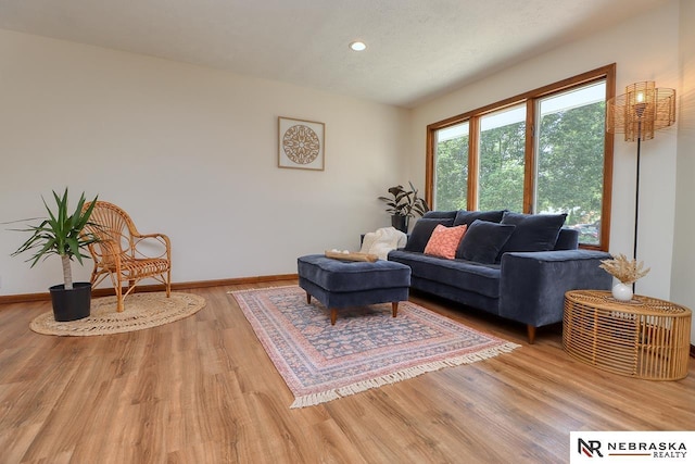 506 Rockhurst Dr, Lincoln, NE 68510 - living room featuring light wood-style flooring and recessed lighting