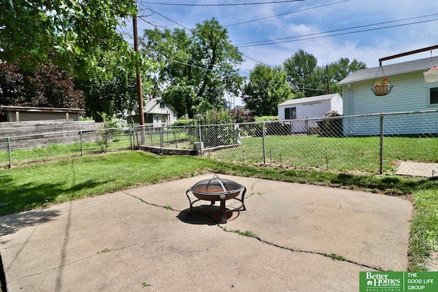 3632 Monroe St, Omaha, NE 68107 - view of patio / terrace featuring a fire pit