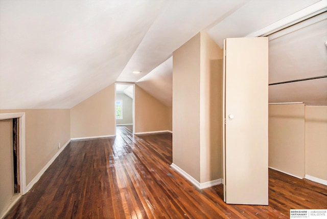 1422 S 52nd St, Omaha, NE 68106 - additional living space with hardwood / wood-style flooring and lofted ceiling