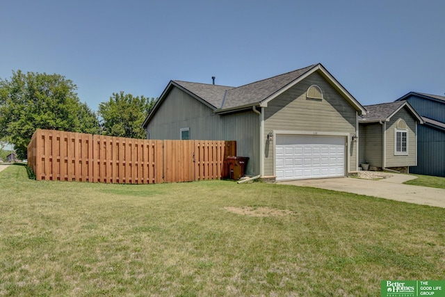 1608 Old Gaelic St, Bellevue, NE 68123 - view of side of property with an attached garage, concrete driveway, and roof with shingles