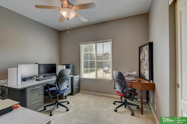 1608 Old Gaelic St, Bellevue, NE 68123 - home office with carpet floors and a ceiling fan