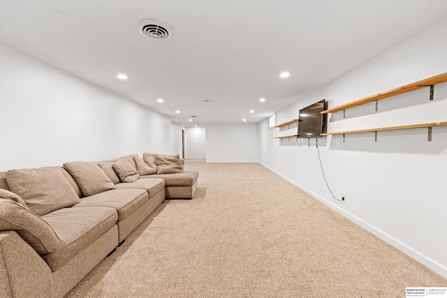 1133 S 96th St, Omaha, NE 68124 - living area featuring light carpet and recessed lighting