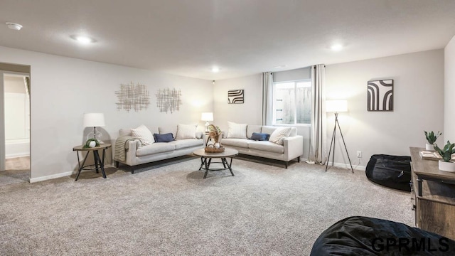 12610 S 205th St, Gretna, NE 68028 - carpeted living room featuring baseboards and recessed lighting