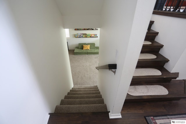 13719 S 43rd Ave, Bellevue, NE 68123 - stairs featuring wood finished floors and baseboards