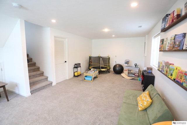 13719 S 43rd Ave, Bellevue, NE 68123 - playroom featuring carpet flooring and recessed lighting