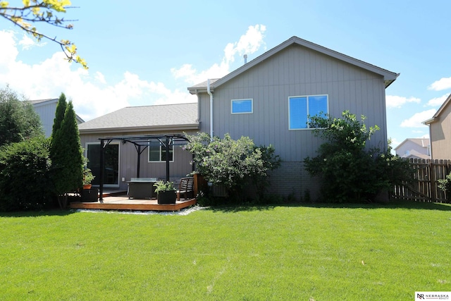 13719 S 43rd Ave, Bellevue, NE 68123 - back of property with a deck, a gazebo, and a hot tub