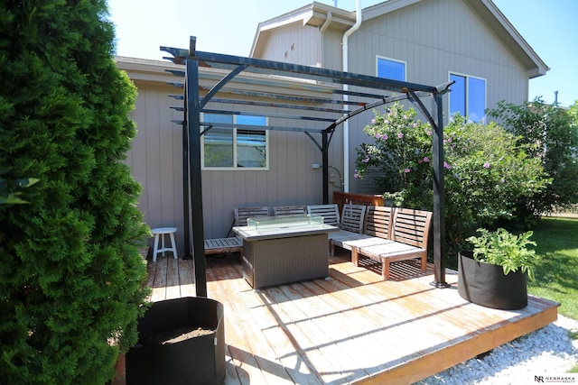 13719 S 43rd Ave, Bellevue, NE 68123 - deck with a pergola and an outdoor living space