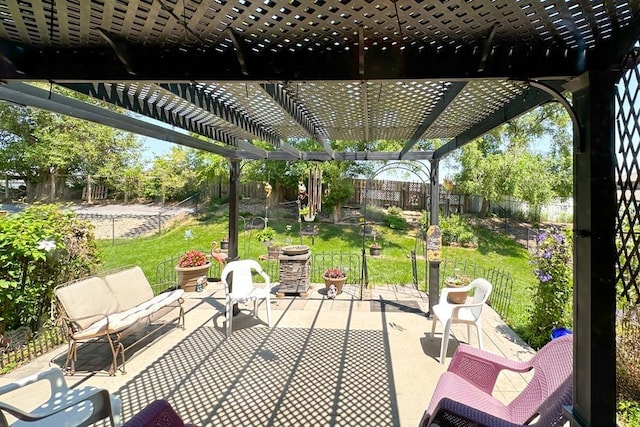 2611 N 189th St, Elkhorn, NE 68022 - fenced backyard with a pergola and a patio