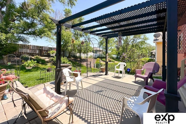 2611 N 189th St, Elkhorn, NE 68022 - fenced backyard with a pergola and a patio area