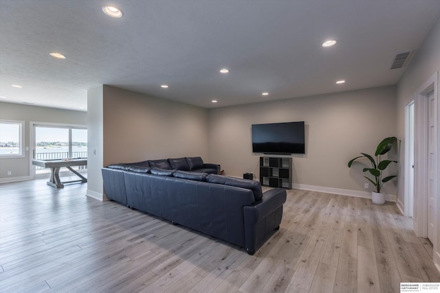 6217 N 295th St, Valley, NE 68064 - living area featuring light wood-type flooring and recessed lighting