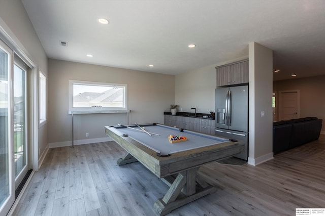 6217 N 295th St, Valley, NE 68064 - rec room featuring light wood-type flooring, pool table, and recessed lighting