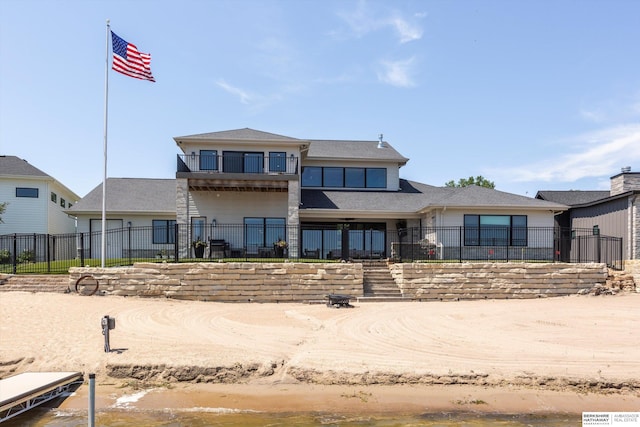 6217 N 295th St, Valley, NE 68064 - view of front facade with a balcony
