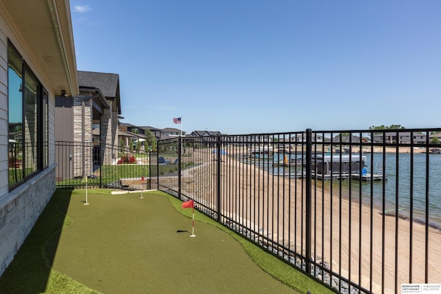 6217 N 295th St, Valley, NE 68064 - view of patio / terrace with a putting green