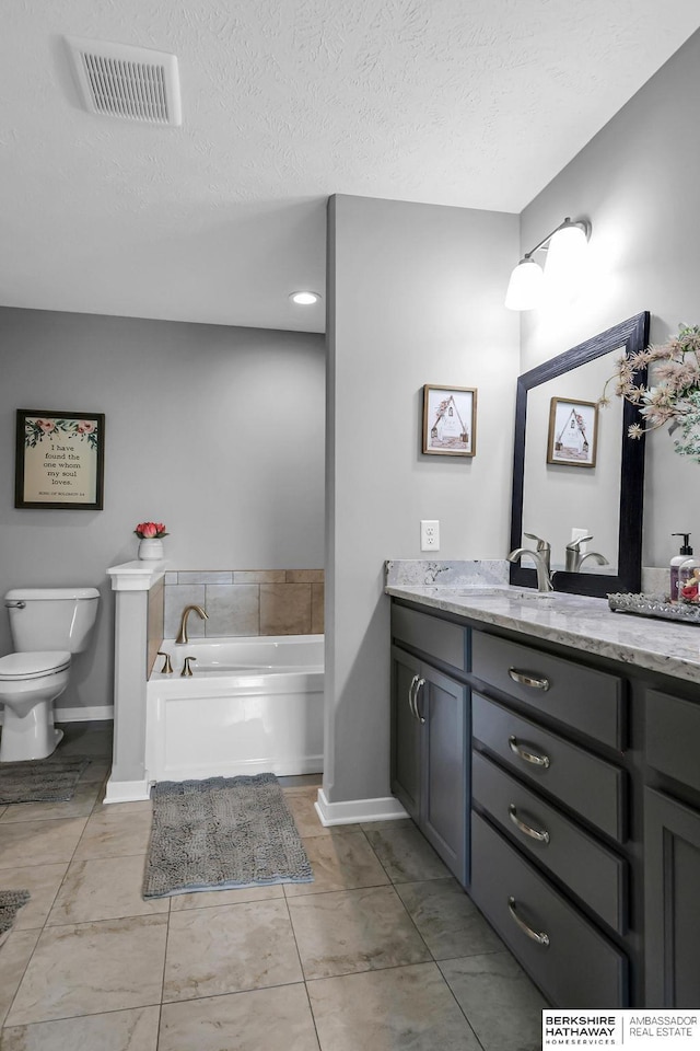 13510 S 46th St, Papillion, NE 68133 - full bath featuring vanity, a garden tub, and a textured ceiling