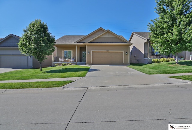 17457 Ames Ave, Omaha, NE 68116 - single story home with a front lawn, driveway, and a garage