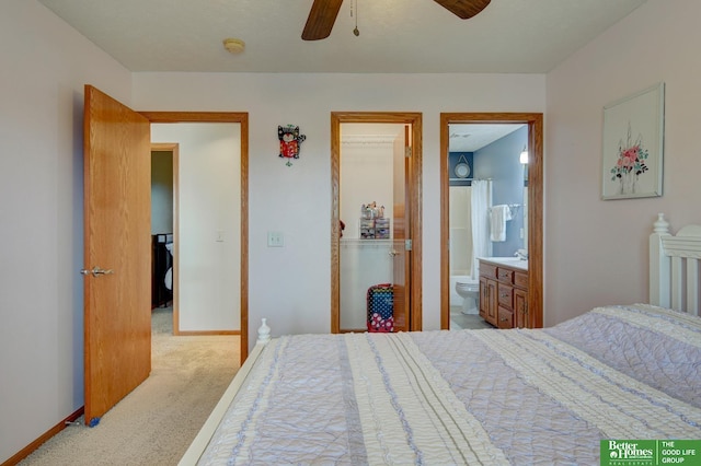 19311 Josephine St, Gretna, NE 68028 - carpeted bedroom featuring ensuite bath and a ceiling fan