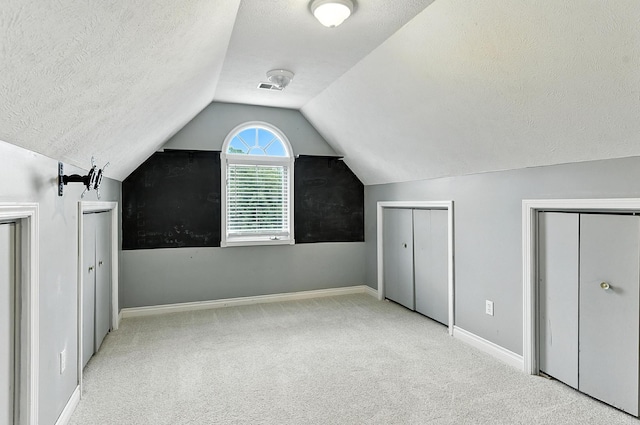 1513 Clark St, Fort Calhoun, NE 68023 - bonus room featuring a textured ceiling, lofted ceiling, and carpet