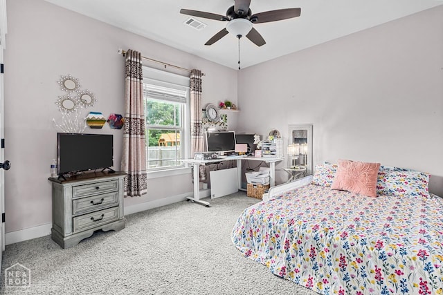 5301 Bridger Park Ct, Jonesboro, AR 72405 - carpeted bedroom featuring an office area and ceiling fan
