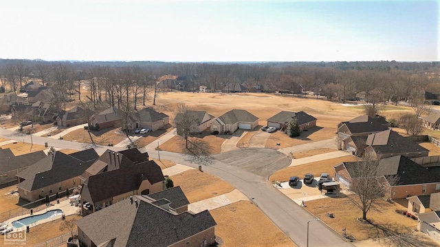 aerial view with a residential view