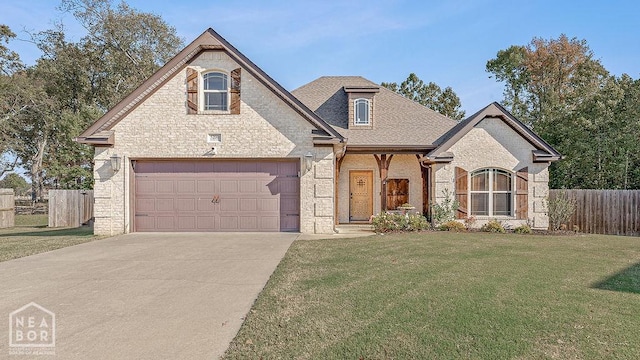 5200 Julia Cv, Jonesboro, AR 72404 - view of front of house with stone siding, fence, driveway, and a front yard