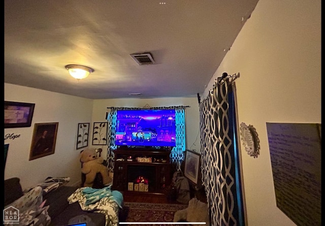 home theater room with visible vents