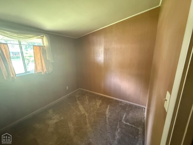 209 W Easy St, Jonesboro, AR 72401 - empty room with carpet floors, baseboards, and wood walls