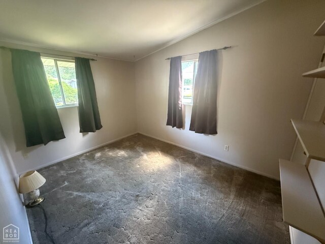 209 W Easy St, Jonesboro, AR 72401 - empty room featuring healthy amount of natural light, carpet flooring, vaulted ceiling, crown molding, and baseboards