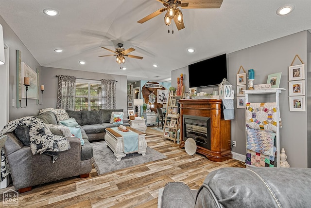 2708 N 5th St, Paragould, AR 72450 - living area with a ceiling fan, wood finished floors, and recessed lighting
