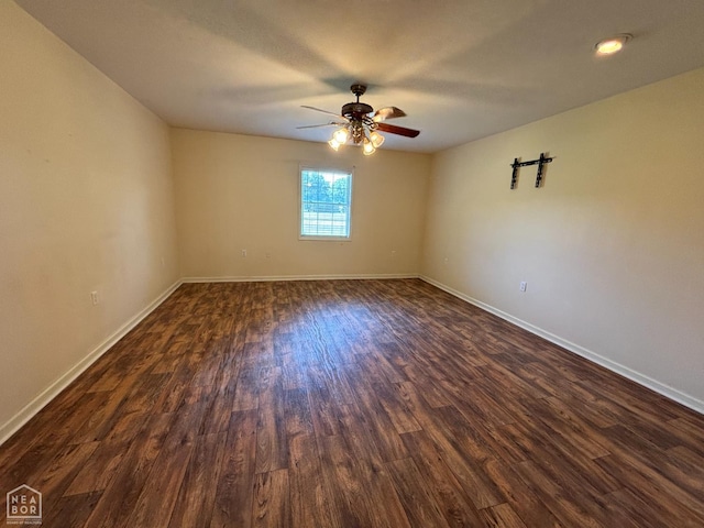 100 Charleston Dr, Walnut Ridge, AR 72476 - empty room featuring a ceiling fan and dark wood finished floors