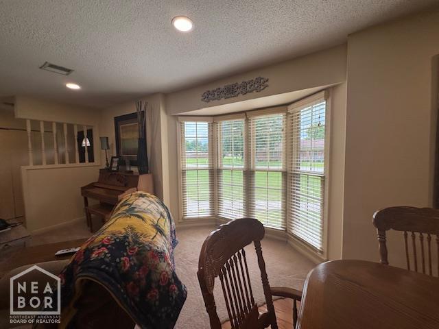 700 11th St, Corning, AR 72422 - carpeted dining area featuring a textured ceiling, plenty of natural light, and recessed lighting