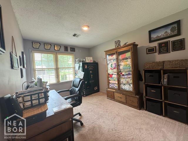700 11th St, Corning, AR 72422 - carpeted home office featuring a textured ceiling