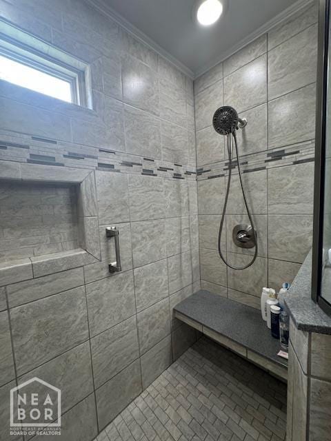 700 11th St, Corning, AR 72422 - bathroom with ornamental molding and tiled shower