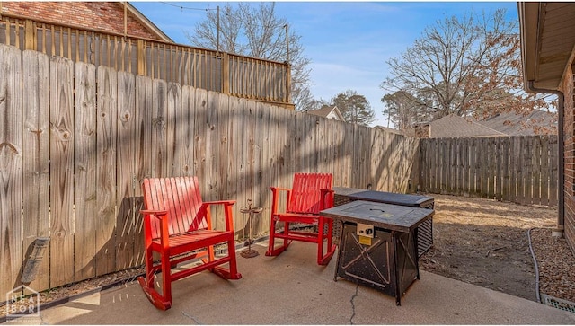 view of patio with a fenced backyard