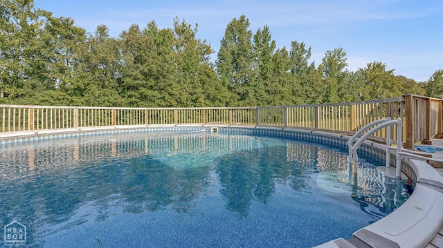 view of pool featuring a fenced in pool