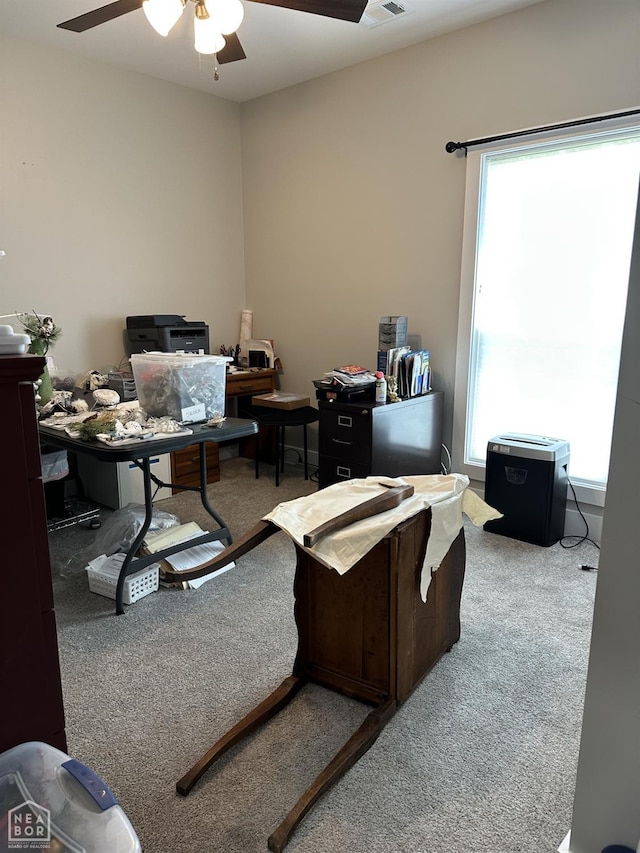 105 Brayden Ln, Brookland, AR 72417 - carpeted office with a ceiling fan