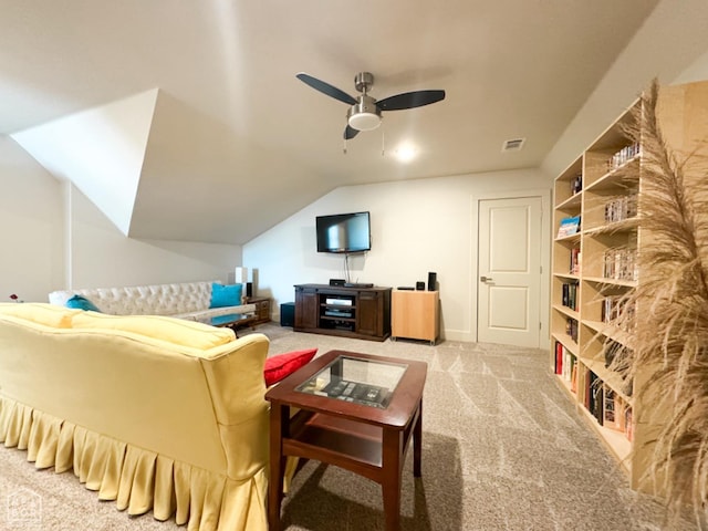 3997 Hwy 351, Jonesboro, AR 72405 - carpeted living area featuring ceiling fan and lofted ceiling