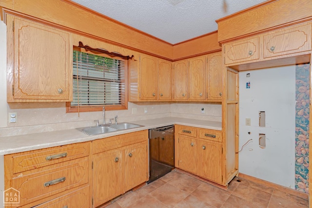 812 Glendale St, Jonesboro, AR 72401 - kitchen with a sink, dishwasher, light countertops, and a textured ceiling