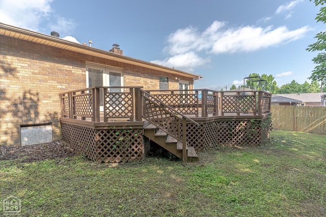 812 Glendale St, Jonesboro, AR 72401 - back of house with a deck, stairs, and brick siding