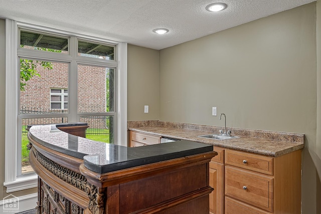 4217 Lochmoor Cir, Jonesboro, AR 72405 - indoor wet bar featuring a textured ceiling