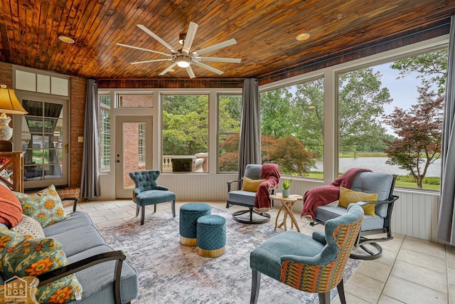 3500 Big Creek Cv, Jonesboro, AR 72404 - sunroom featuring wood ceiling and tile patterned floors