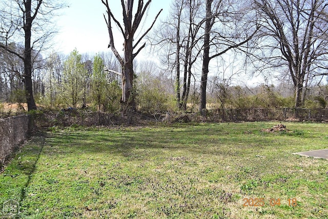 view of yard featuring fence