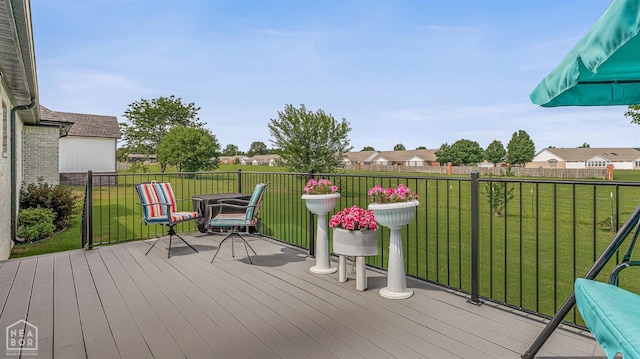 1502 S 30th St S, Paragould, AR 72450 - wooden deck with a yard and a residential view