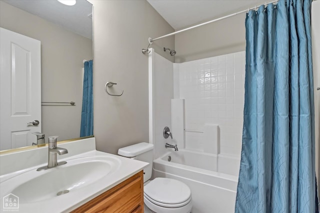 301 Natchez Dr, Jonesboro, AR 72404 - full bathroom with toilet, shower / bathtub combination with curtain, and vanity